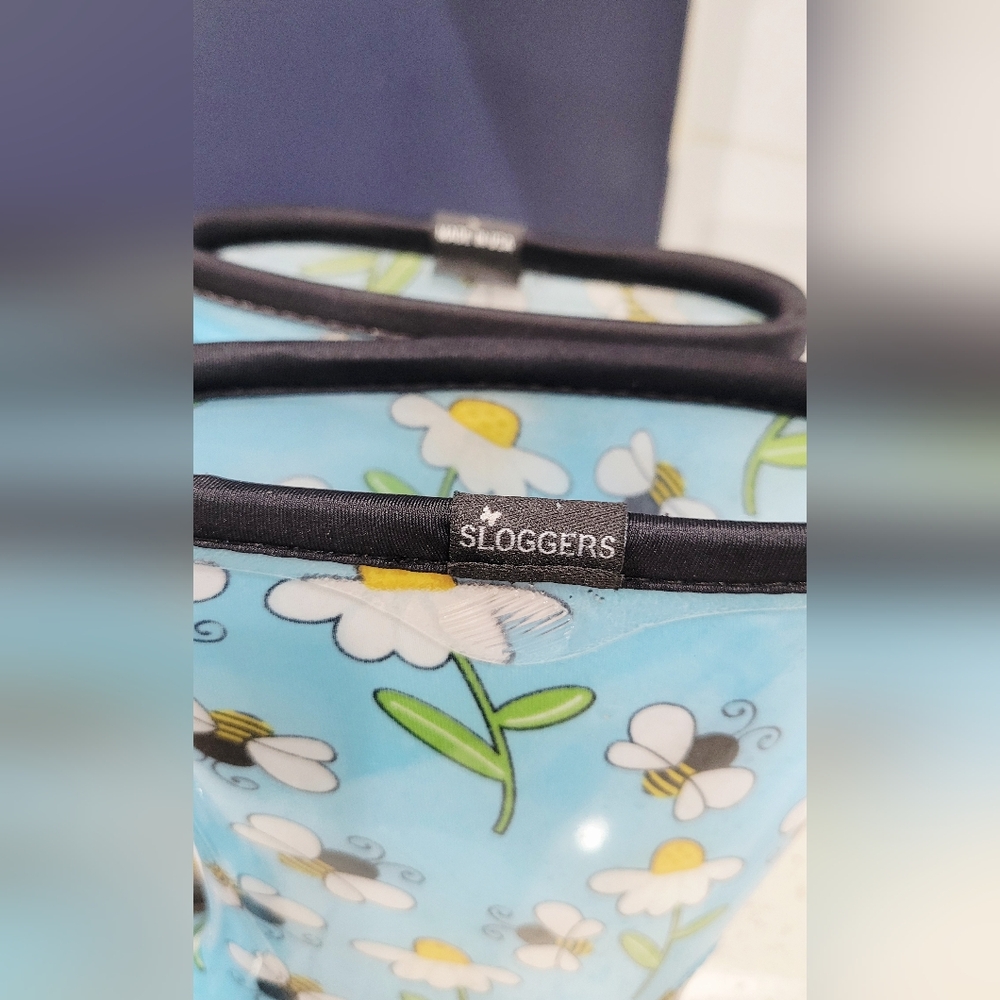 Sloggers Women's Sky Blue Bee & Daisy Rain Boots | Size 9 - Picture 4 of 6